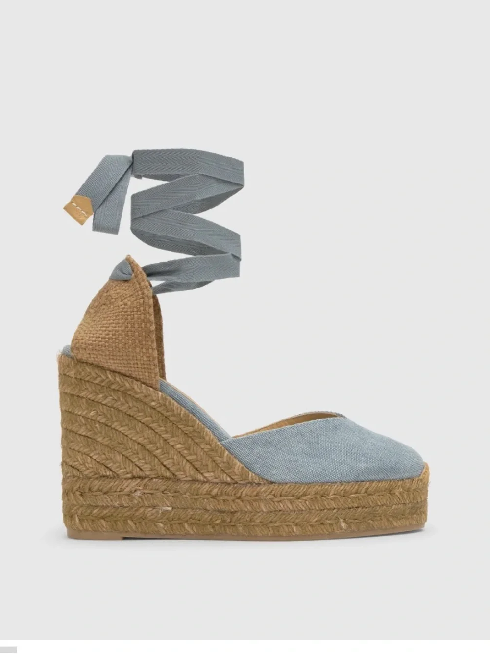 Castaner CHIARA T/8ED/002 37 (7 7.5) chambray denim  blue wedge espadrille